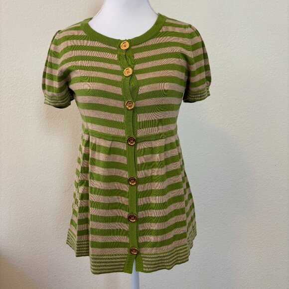 Juicy Couture Green Stripe Button-Up Top | XS/S | Excellent Condition - Picture 1 of 5